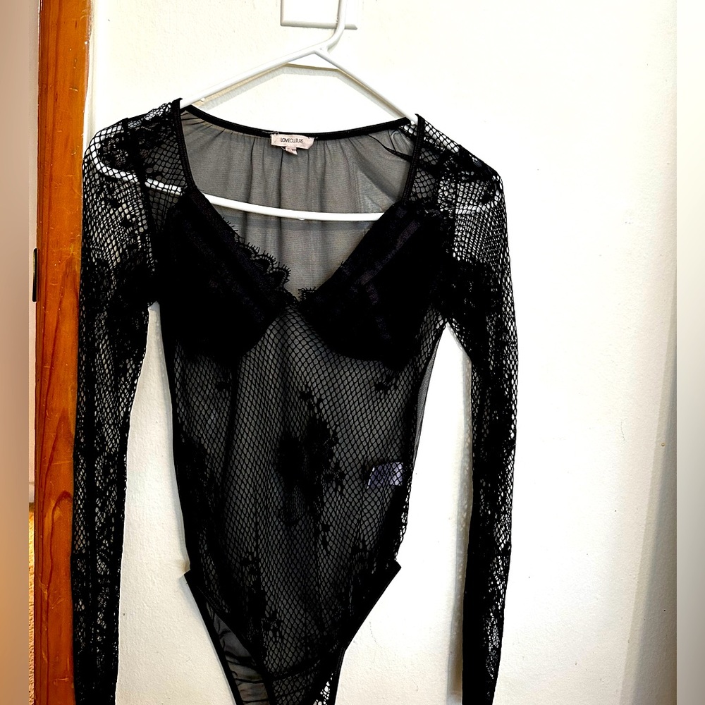 Black lace bodysuit